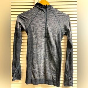 Womens Lululemon Swiftly Wool 1/4 Zip Pullover Top Long Sleeves Size 4